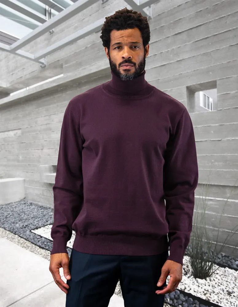 EGGPLANT TURTLE NECK ReinforcedHems Stylish Jacket