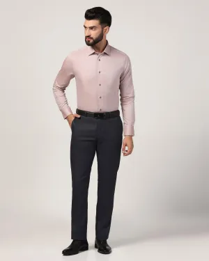 Practical Wear Quick Comfort Slim Comfort B-95 Formal Navy Textured Trouser - Jimy