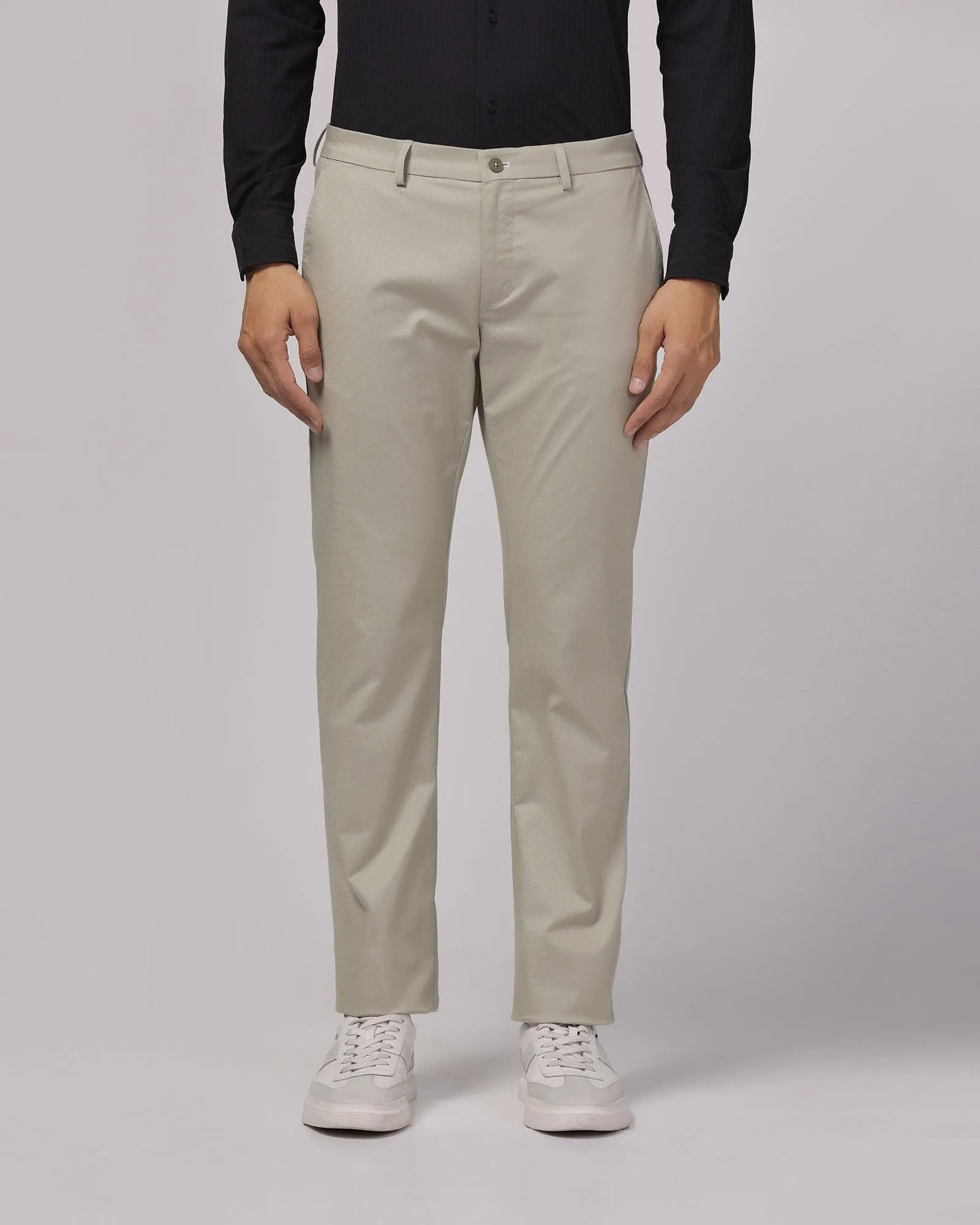 Outdoor Essentials Recyclable Fabric Blend TechPro Slim Comfort B-95 Casual Light Olive Solid Khakis - Andros