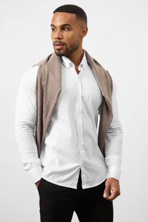 Minimalist fashion Plaid Design Athletic Fit Signature Shirt 2.0 in White