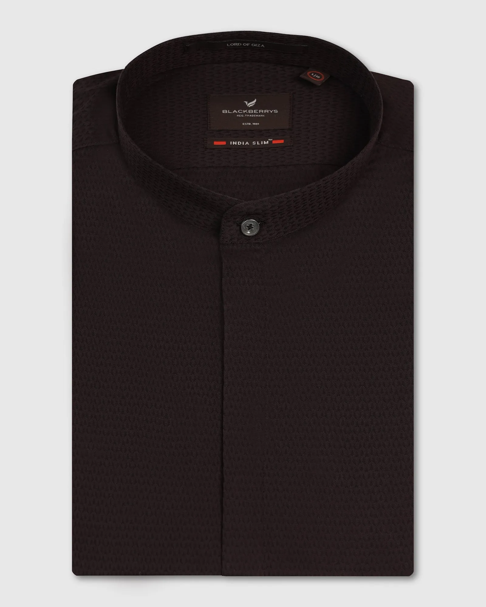 Dynamic Design Fashion-Forward Formal Brown Textured Shirt - Rome