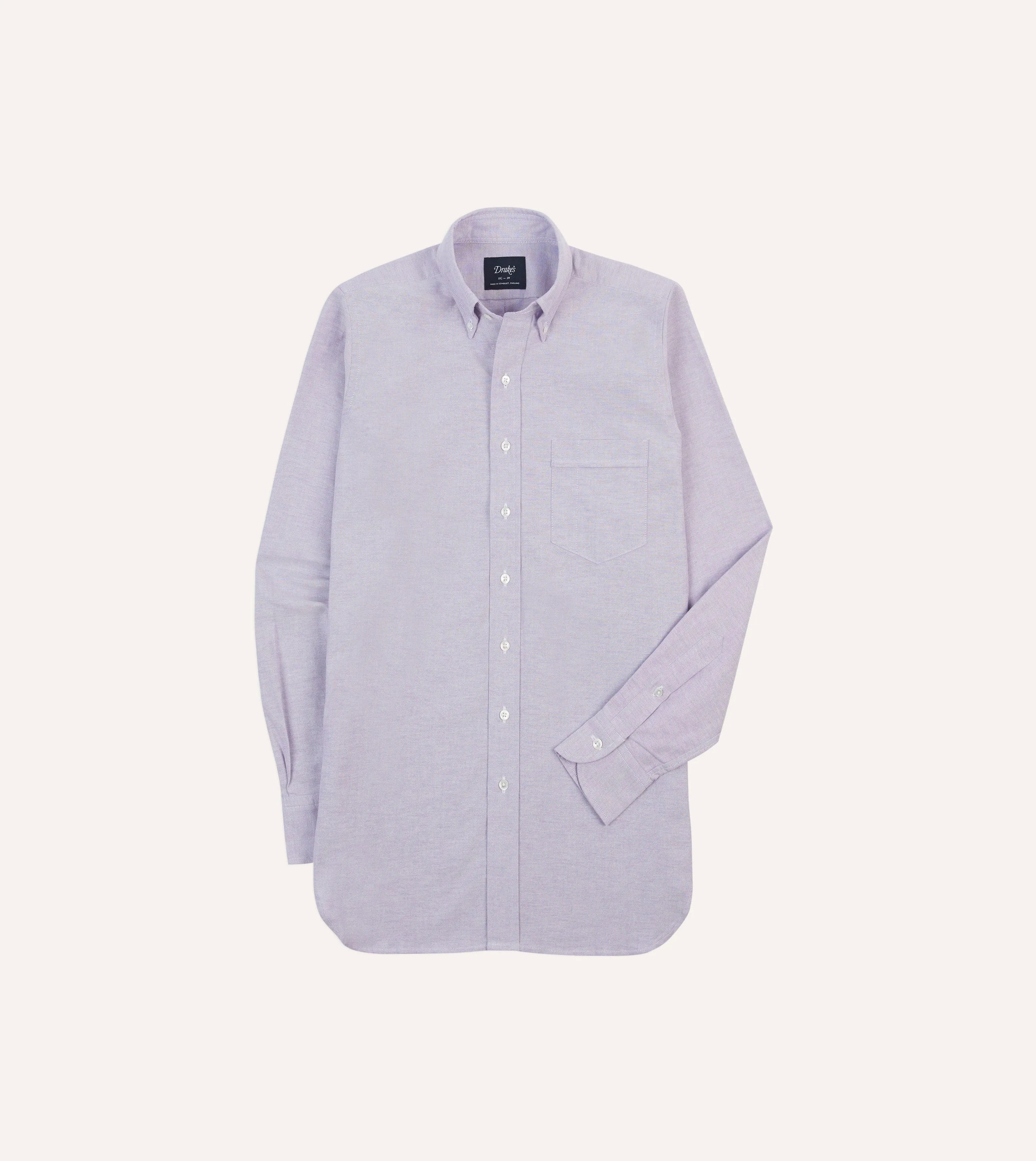 Lilac Cotton Oxford Cloth Button-Down Shirt Camouflage Style Resort Wear
