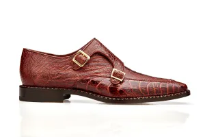 Stability Heel Counter Belvedere - Valiente - Genuine Ostrich Double Monk Strap Dress Shoe - Ant. Rust - 02442 (IN STORE)
