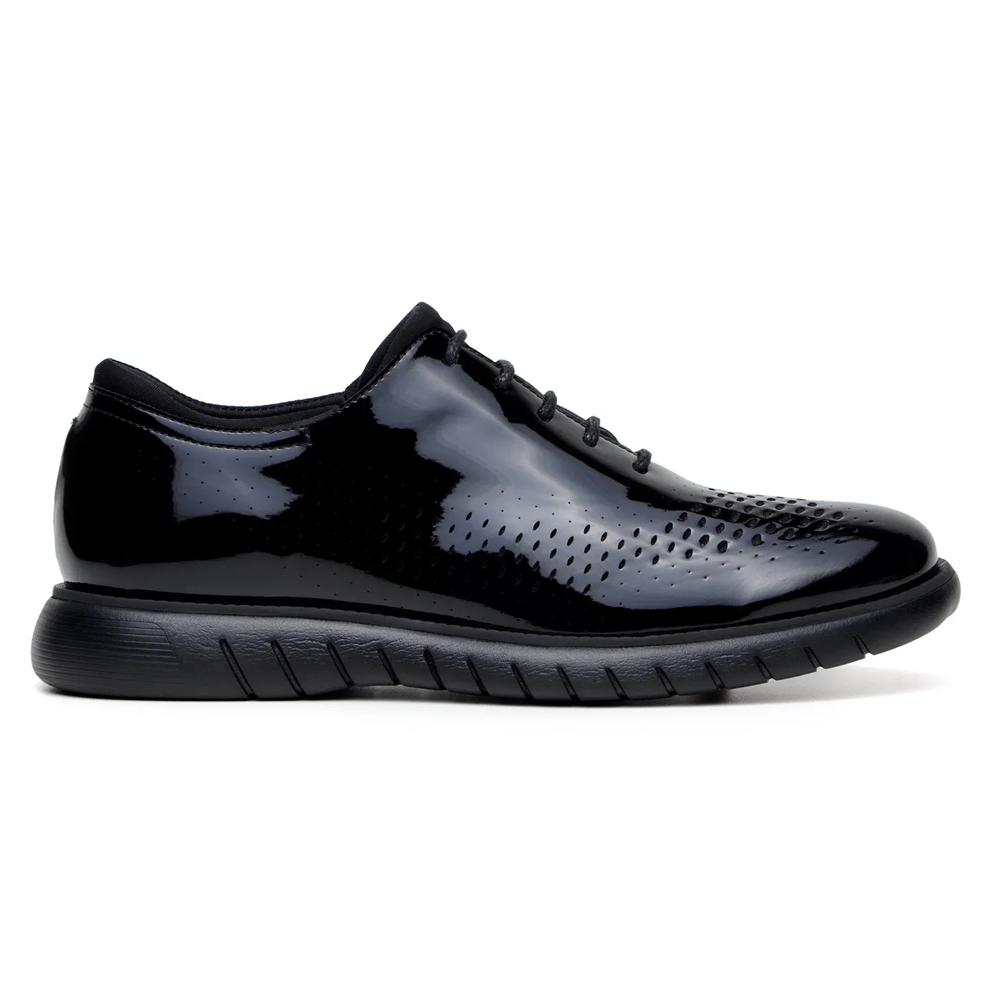 Belvedere Black Polished Patent Leather Formal Sneaker Galaxy Jog