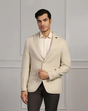 Subtle Fashion Fit Linen Formal Natural Solid Blazer - Jonah