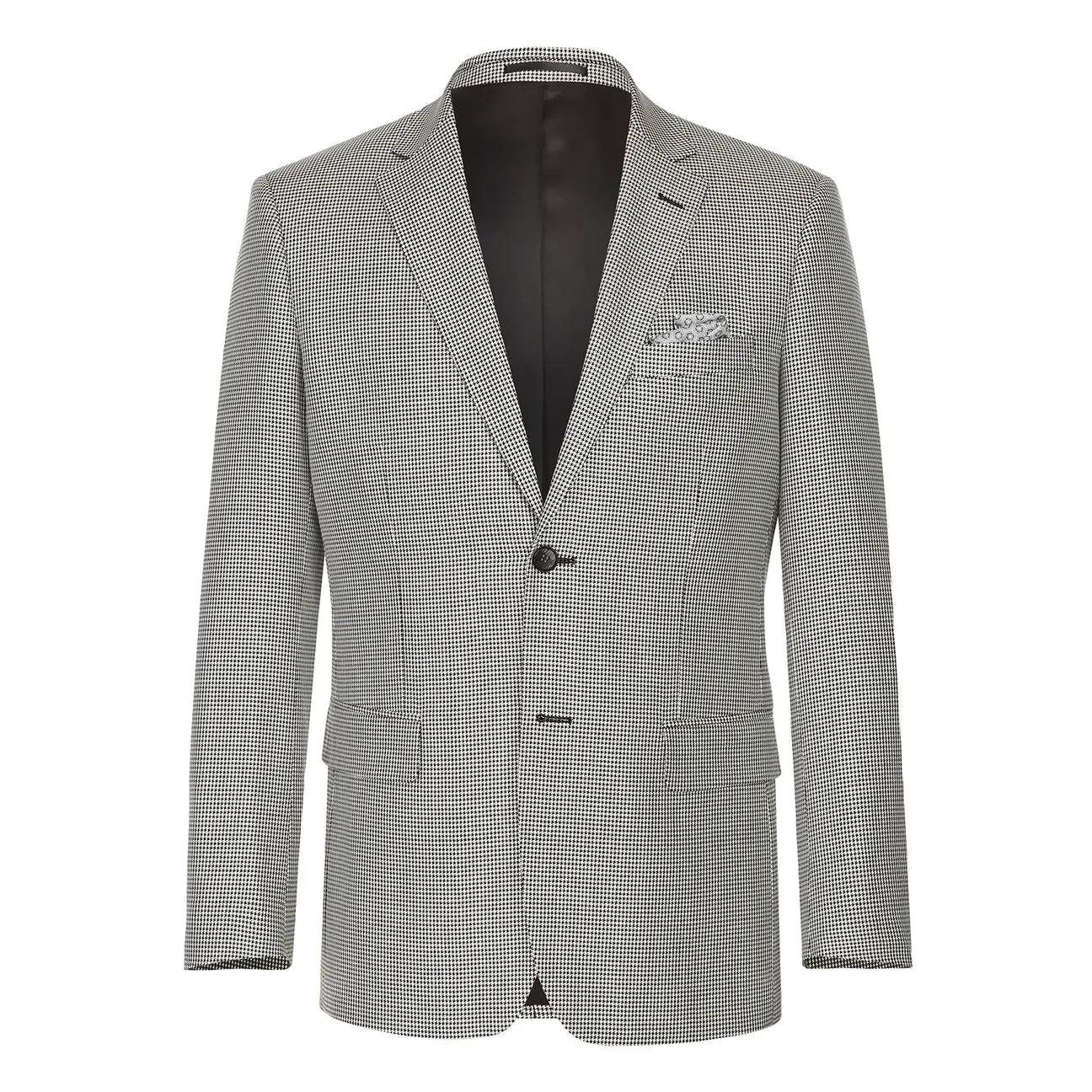 Fleece Backing Touchscreen Compatible Cuffs Alessandro Vitello by Renoir New Slim Fit Wool Off White Black Blazer 565-20