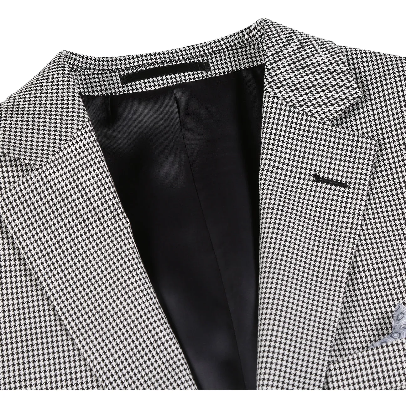 Soft Touch Texture StretchableMaterial Alessandro Vitello by Renoir New Slim Fit Wool Off White Black Blazer 565-20