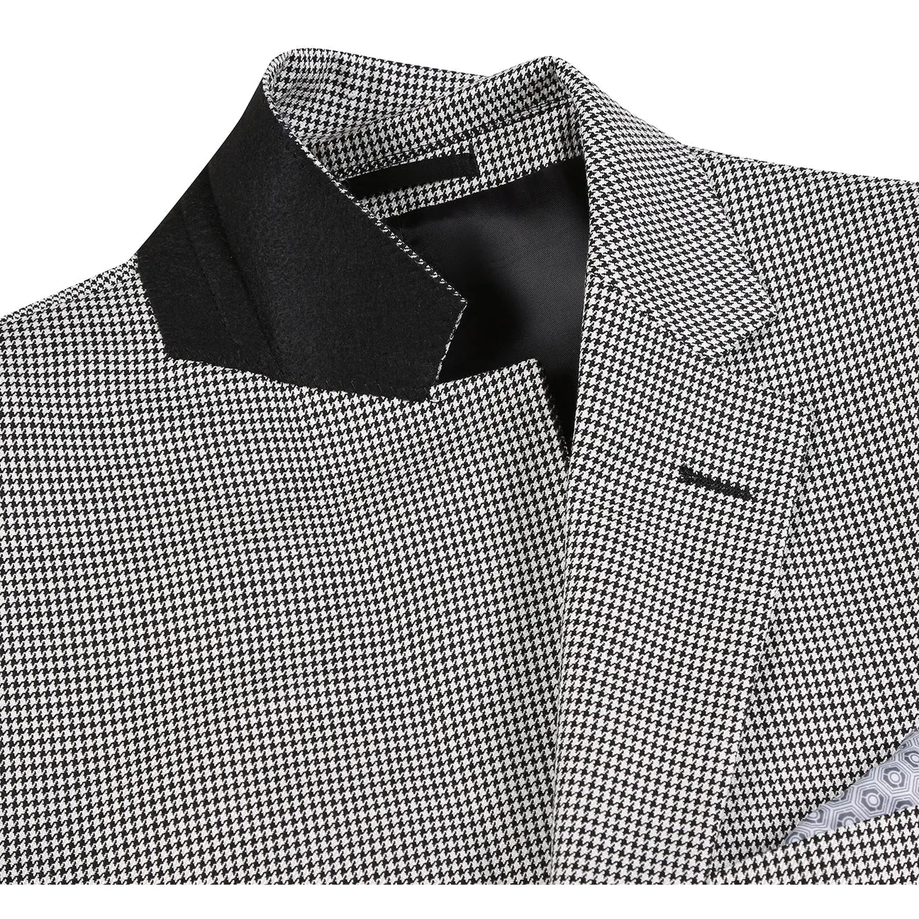 Alessandro Vitello by Renoir New Slim Fit Wool Off White Black Blazer 565-20 Ergonomic Cut