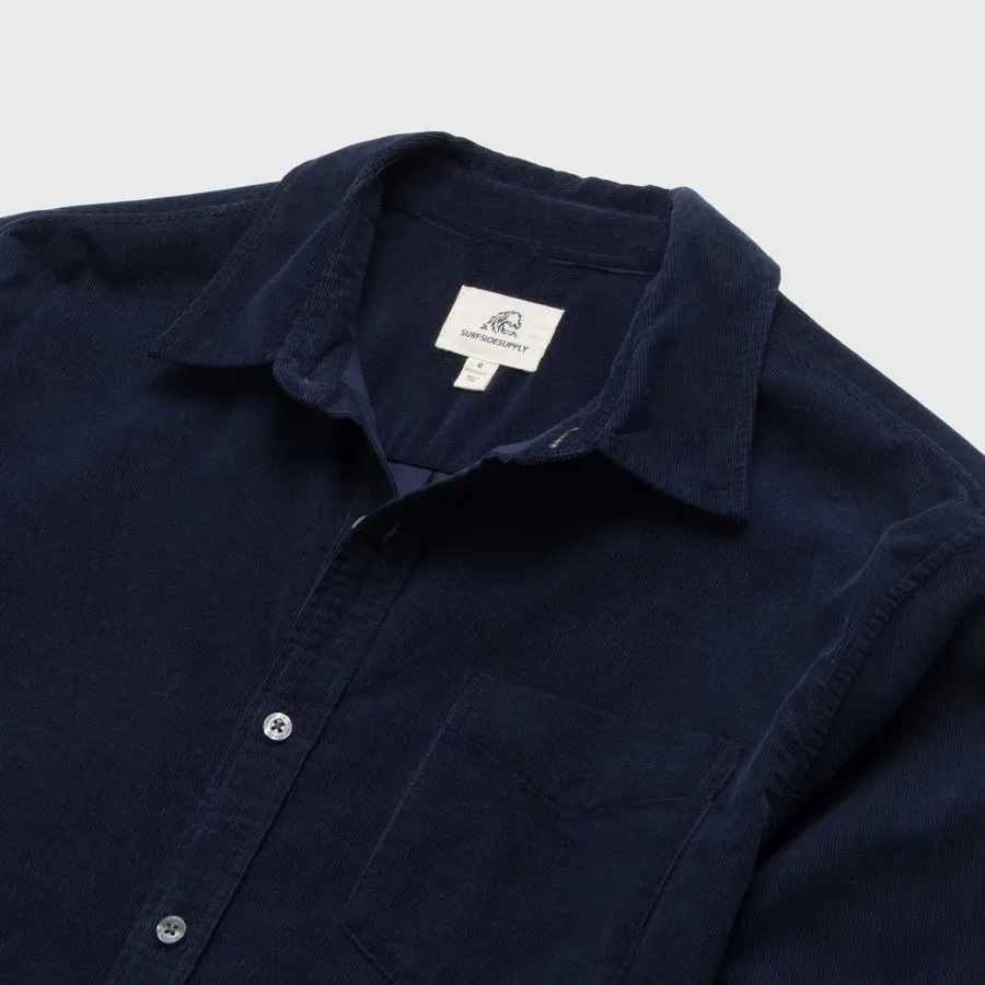 WaterRepellent Finish Brian Corduroy Shirt - Navy Blazer