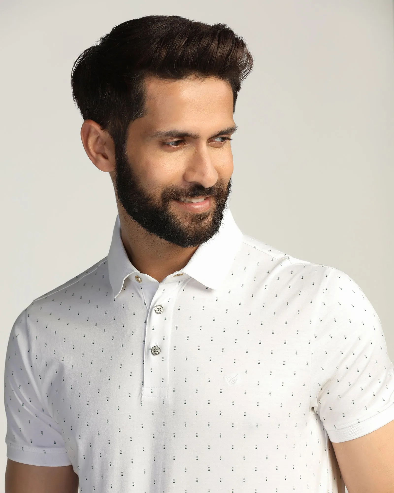 Polo White Printed T-Shirt - Hala Clubhouse Attire