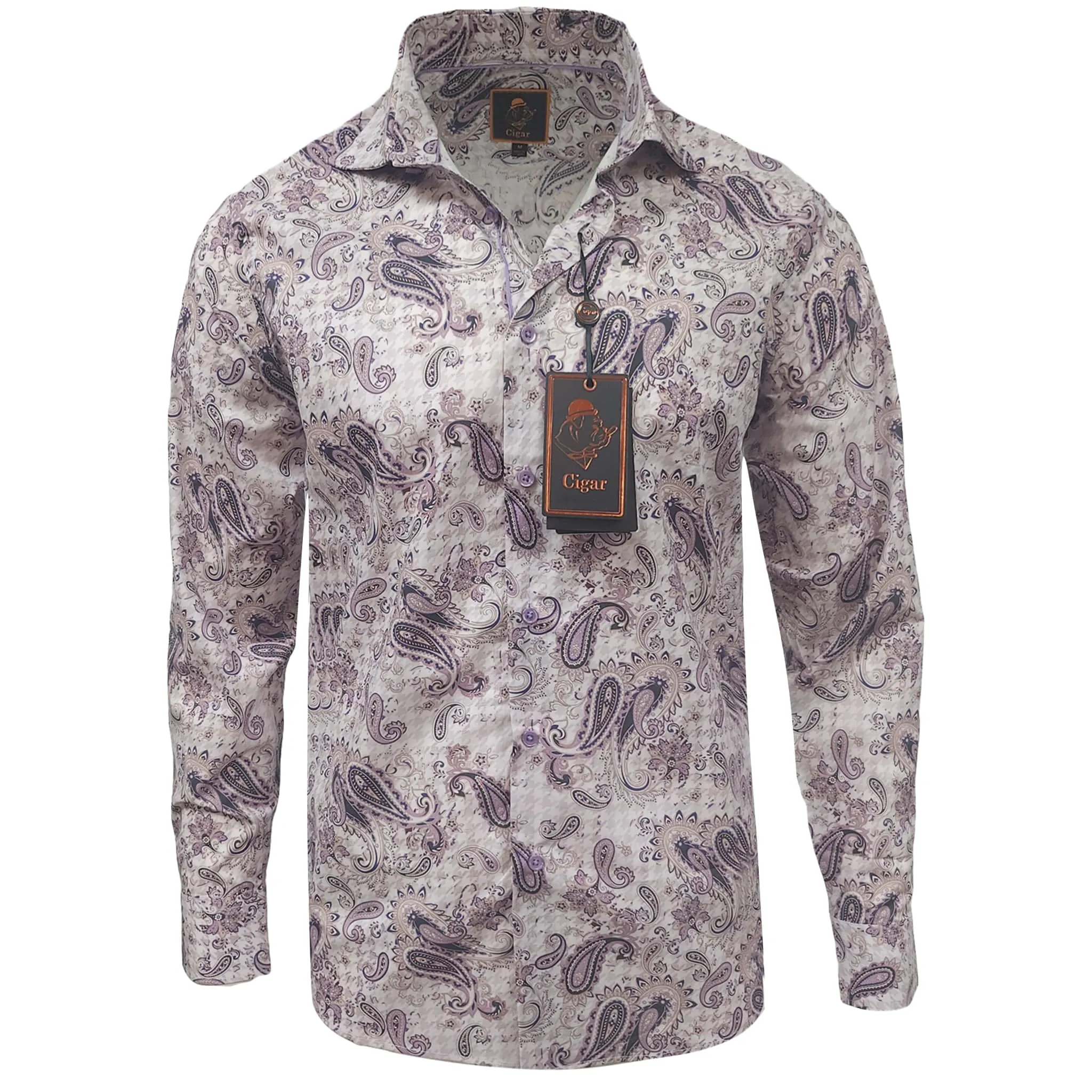 Long Sleeve Cigar Sport Shirt/ S-5031
