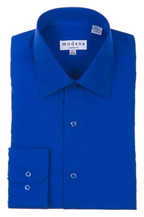 Short Sleeve Denim Blend Modena Classic Fit Regular Cuff M300CL0R French Blue