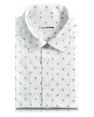 Linen: Blue Navy Printed Geometric Sun Beam