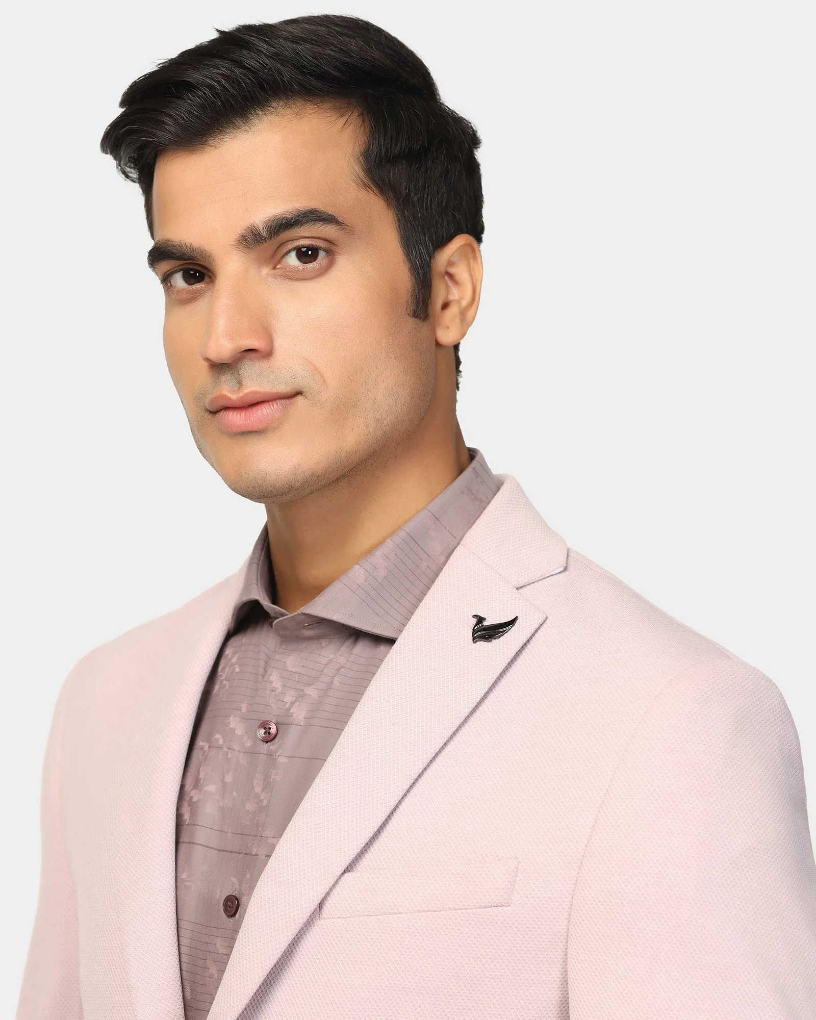 Formal Pink Textured Blazer - Revlon Reflective Safety Accents Compression Resistant Insulation