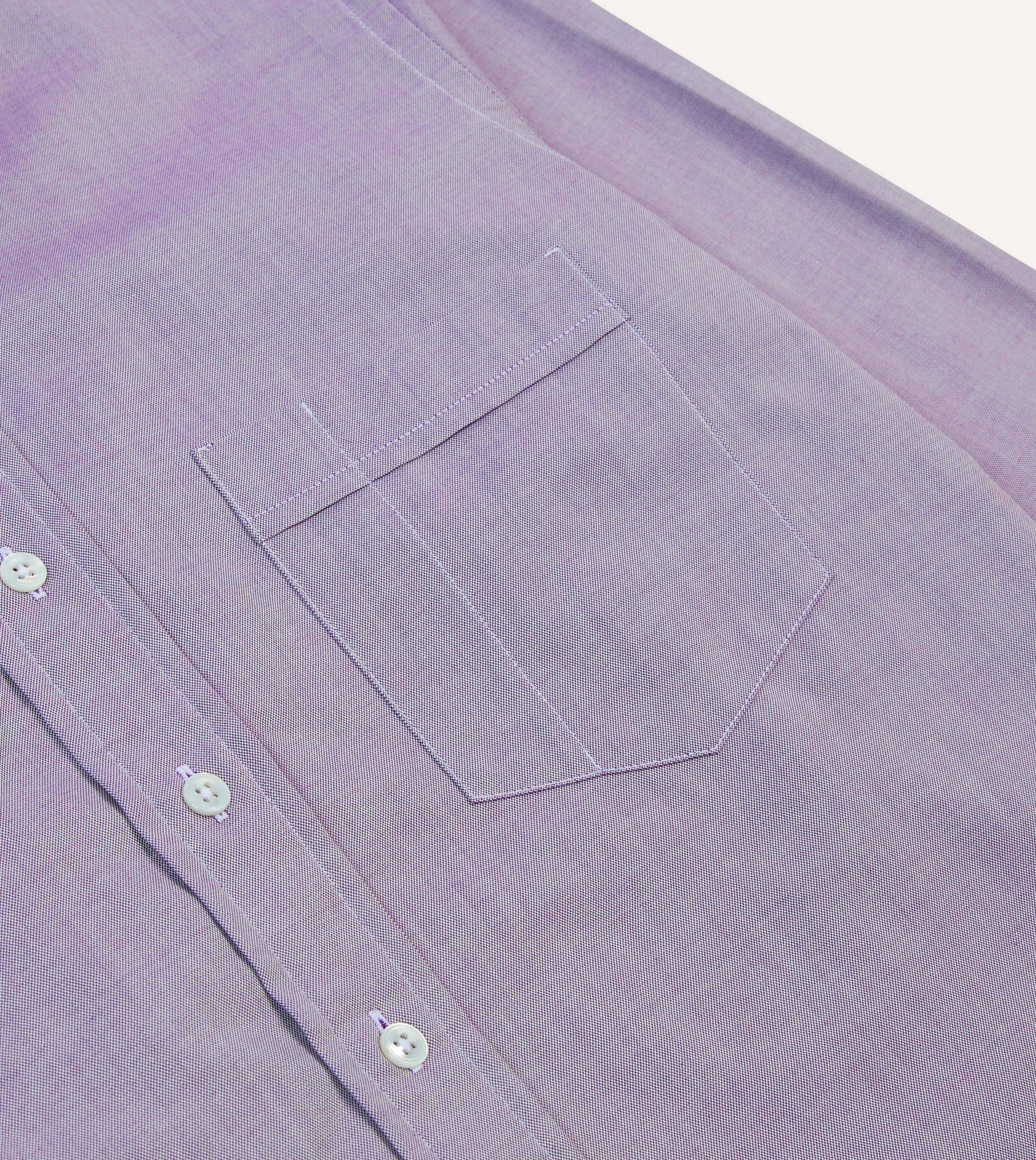Lilac Pinpoint Oxford Cotton Cloth Button-Down Shirt Eco friendly materials Unisex Design