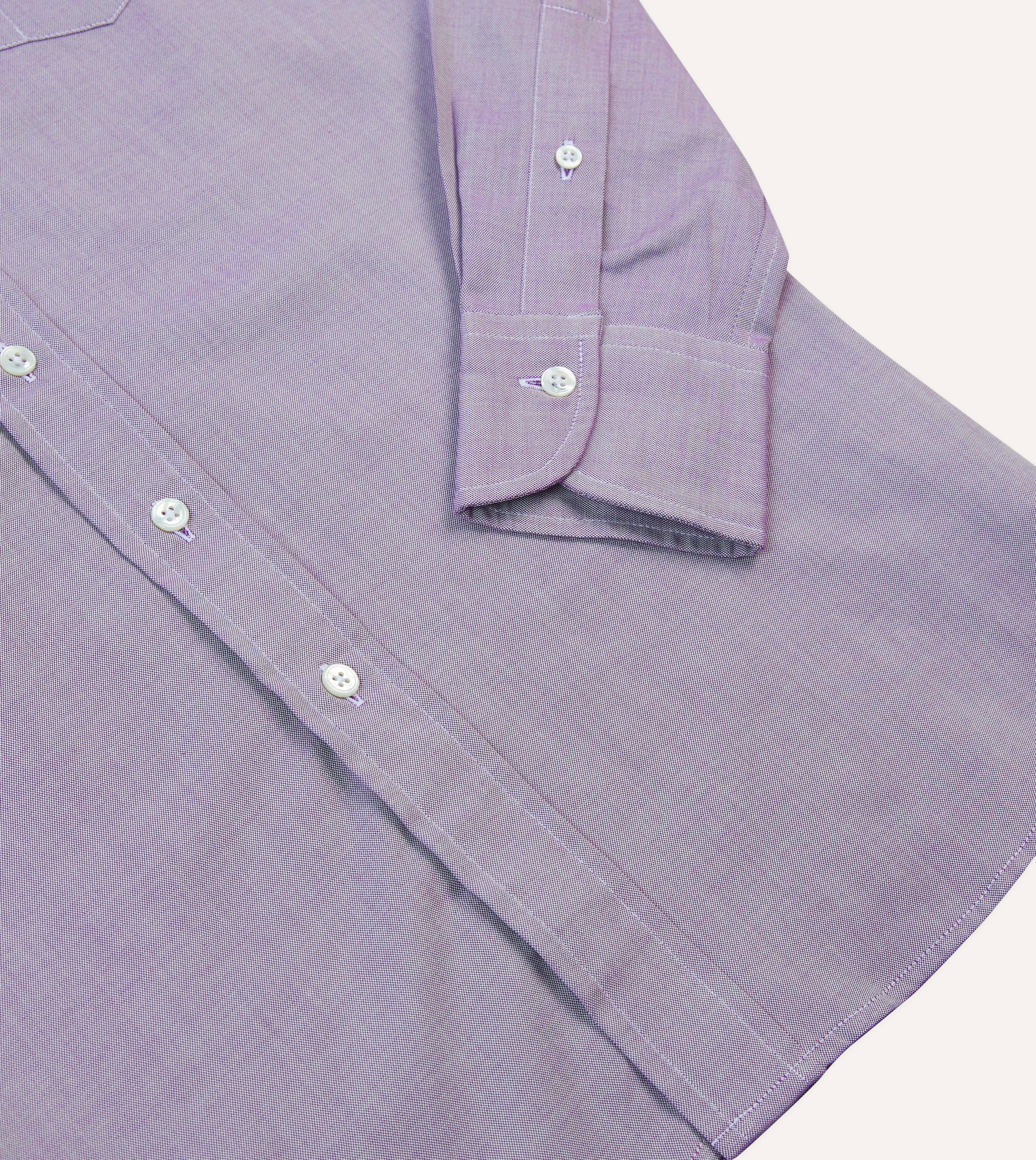 Non Irritating Tags Smart Look Lilac Pinpoint Oxford Cotton Cloth Button-Down Shirt