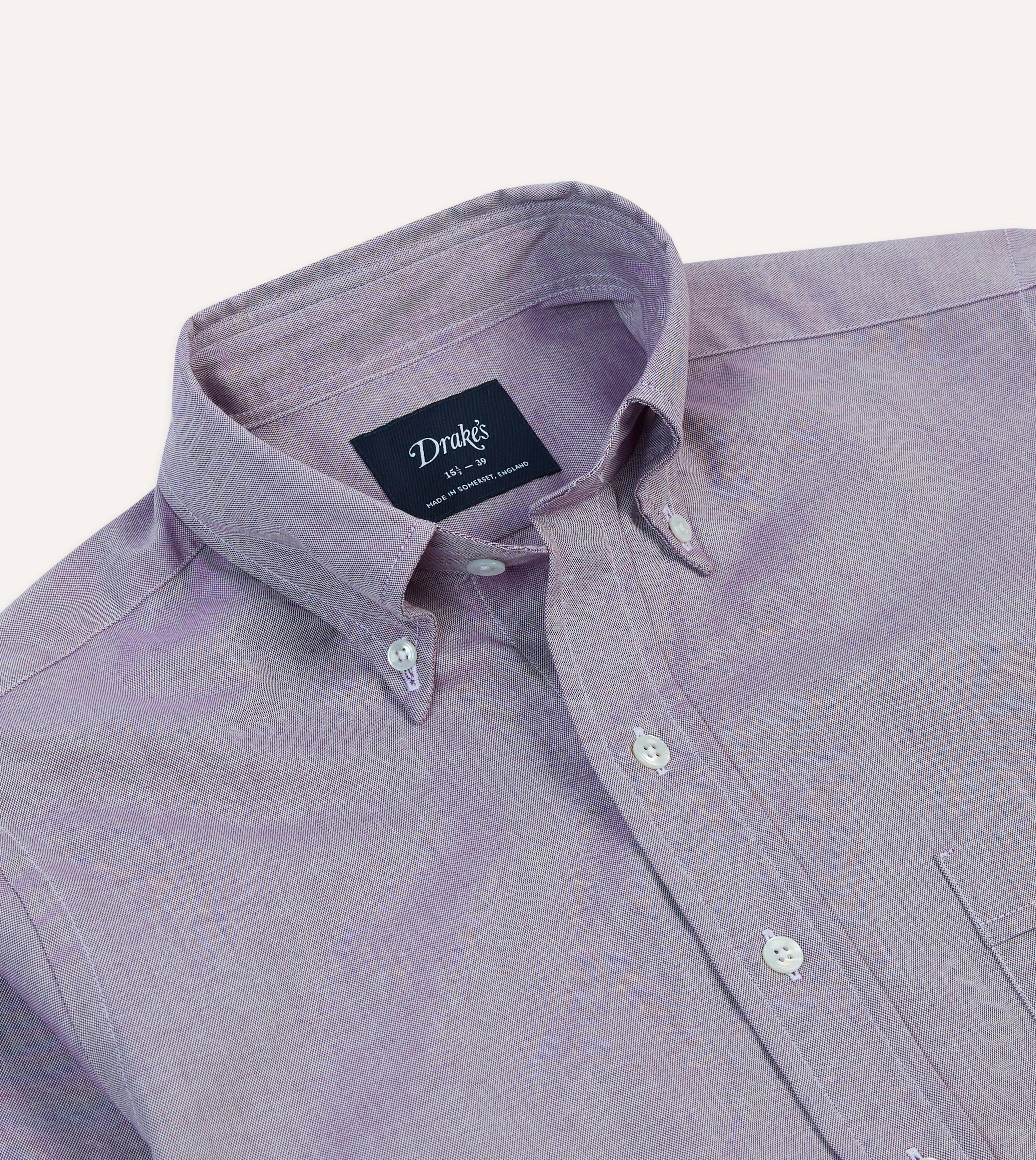 Lilac Pinpoint Oxford Cotton Cloth Button-Down Shirt Unisex Option
