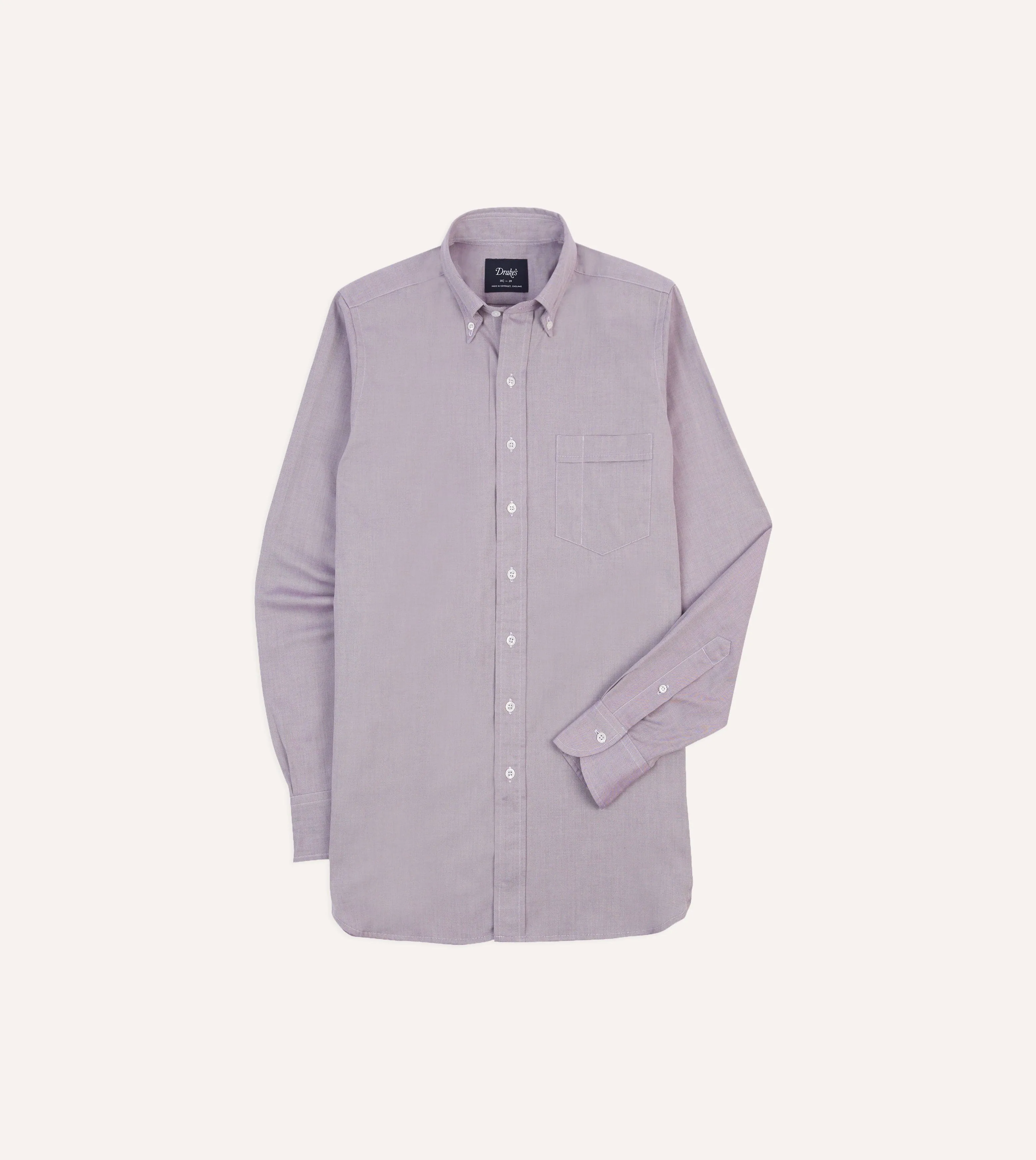 Customizable Option Sustainable production Lilac Pinpoint Oxford Cotton Cloth Button-Down Shirt