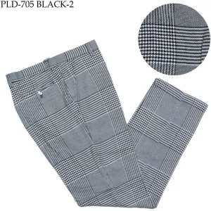 Eco Friendly Dyeing Anti Pilling Finish Plaid Black White Flat Front Pants - SYM