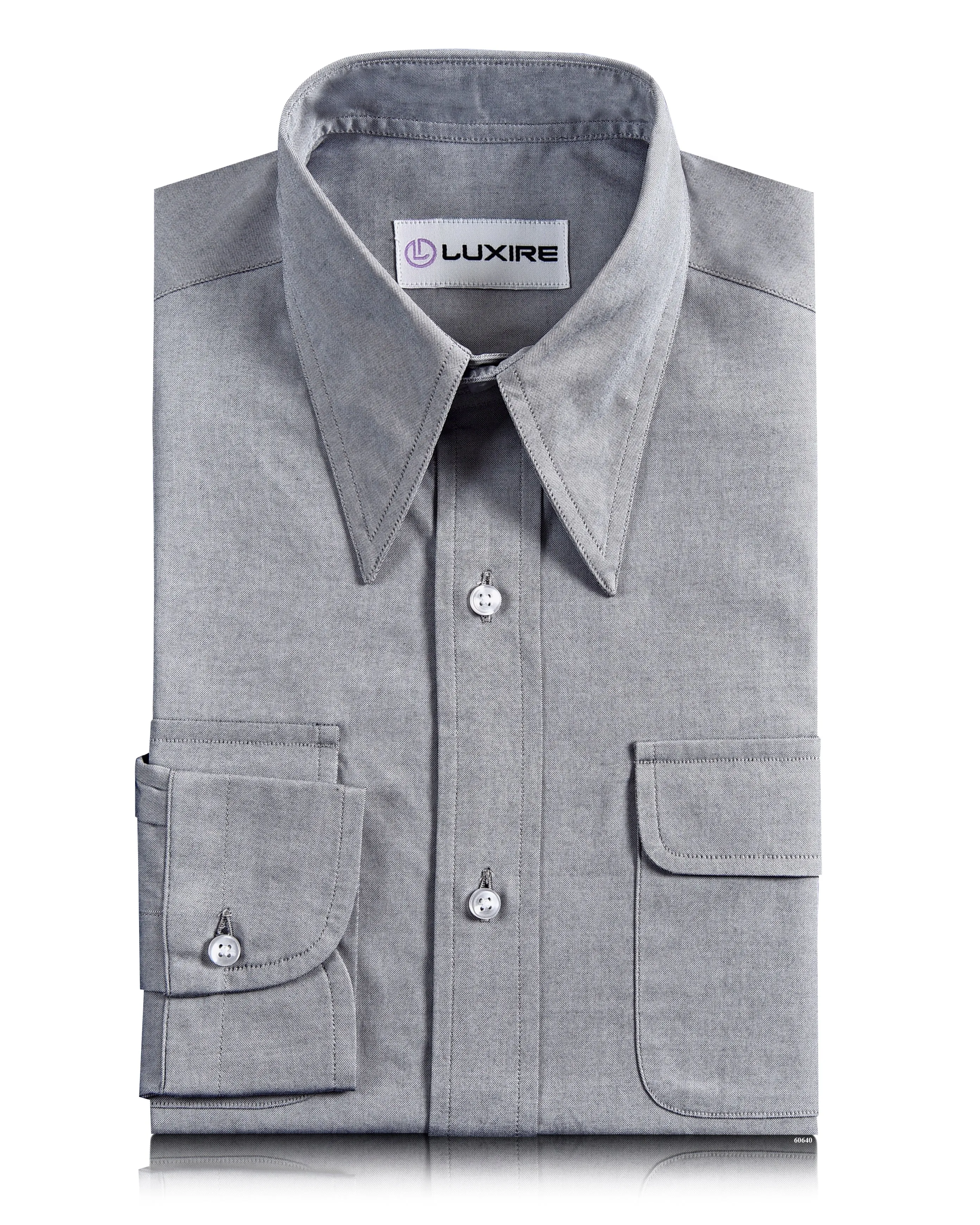 Grey Pinpoint Oxford Shirt Smooth Finish Professional Look