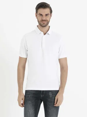 Regular Fit Cotton White Polo T-Shirt Relaxed Wearable Youthful Appeal