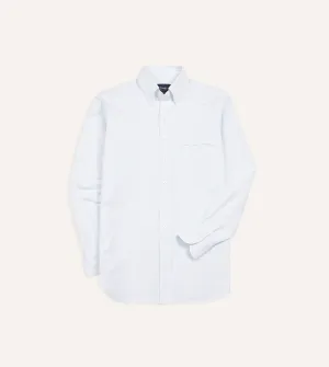 Sky Ticking Stripe Cotton Oxford Cloth Button-Down Shirt Durable Fabric