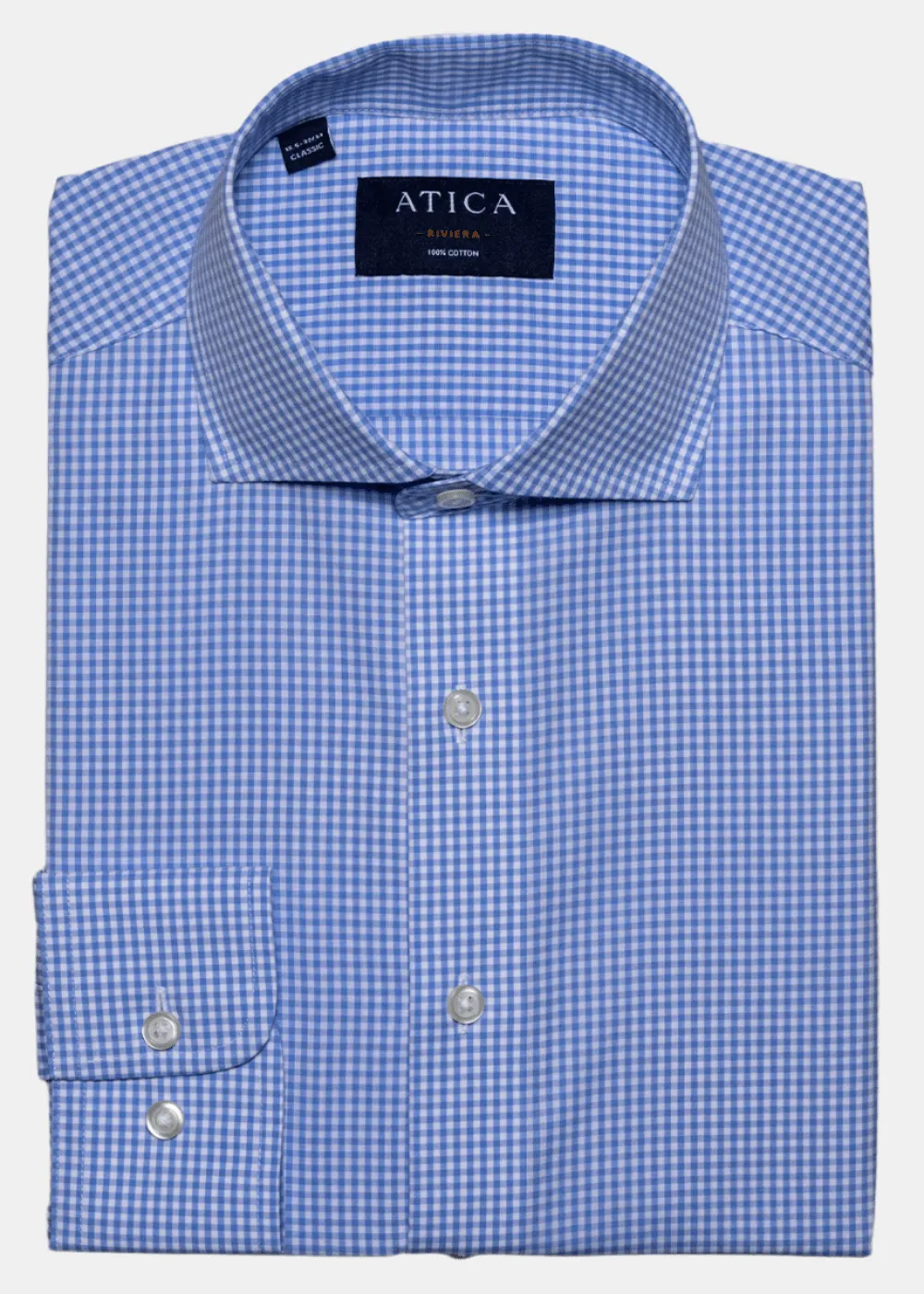 Riviera Light Blue Check Shirt Anti Pilling Treatment Coastal Vibes