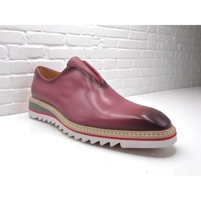 Carrucci Lace Less Mauve Casual Loafer Contrast Color Lightweight Sole Fashionable Leather Look Good