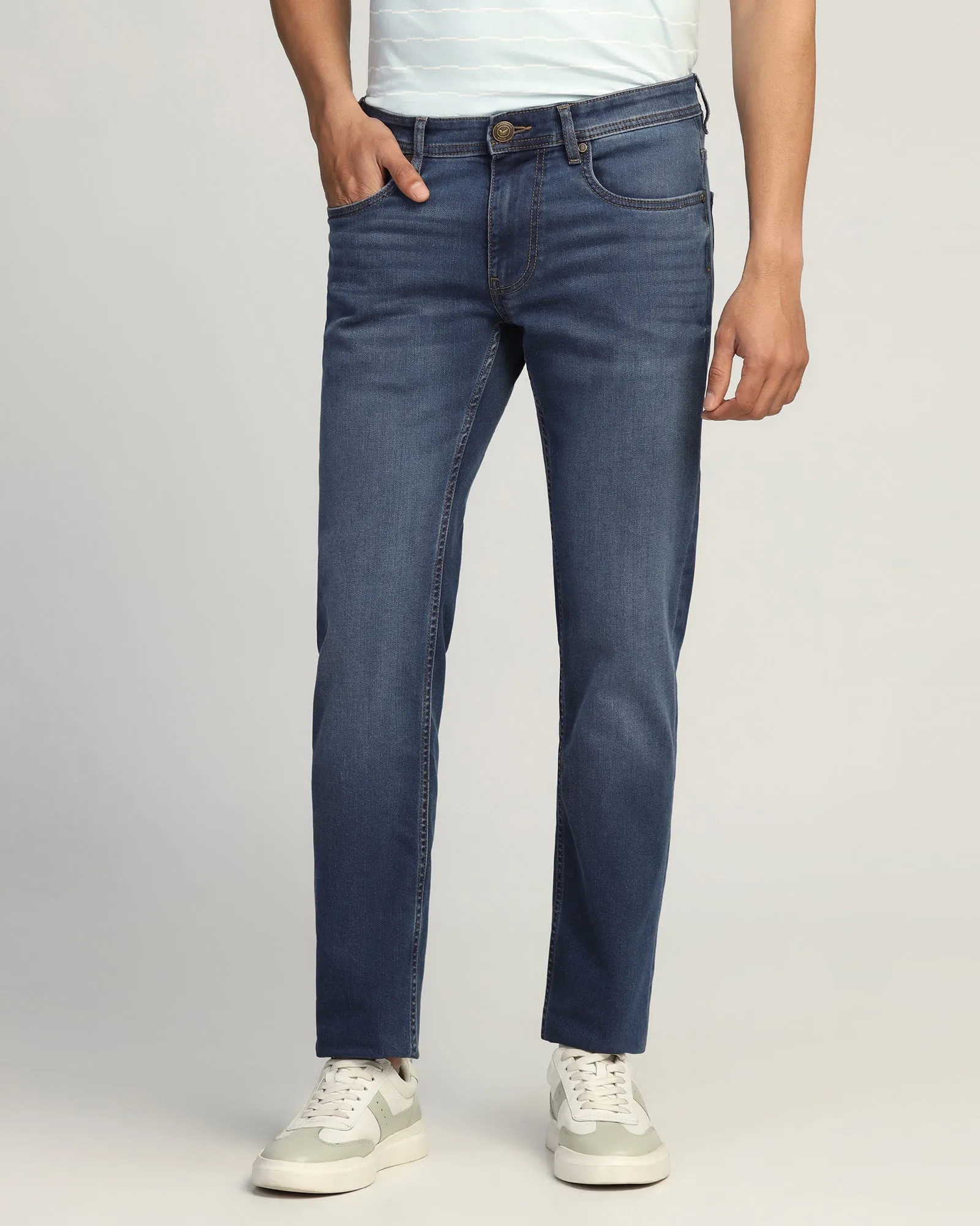 Recycled Material Spring Mood Brunch Outfit Formal Superflex Slim Comfort Buff Fit Indigo Jeans - Mosi