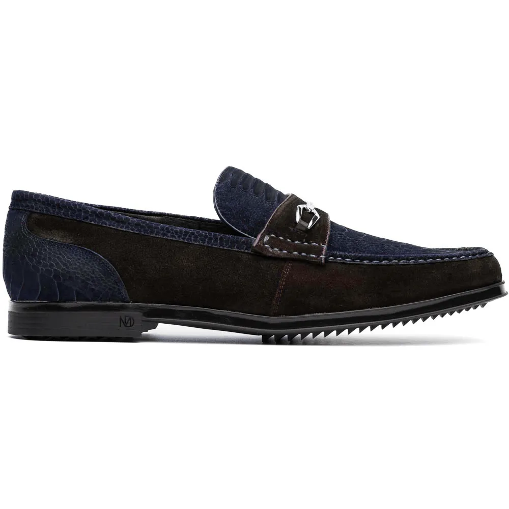 Hugo Ostrich Navy / Brown Retro feel