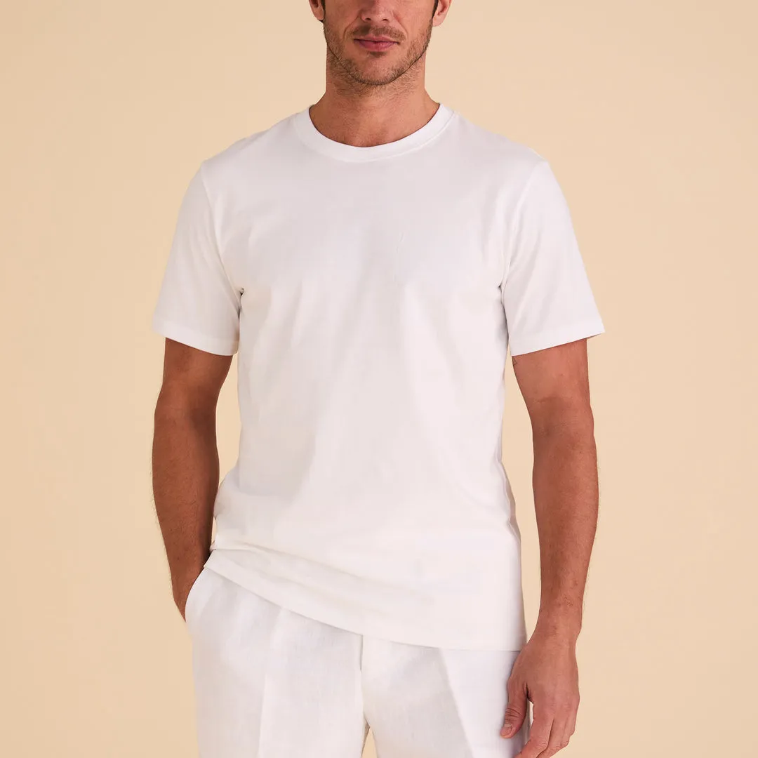 Inserch Short Sleeve Pima Cotton T-Shirt T301-00002 White Thermal regulation Cloud Core