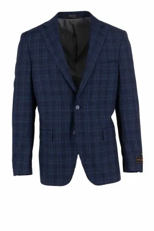 Layered Wind Barrier Odor Resistant Tiglio Luxe Blue with Multi Color Windowpane Dolcetto Modern Fit, Pure Wool Jacket TL3313