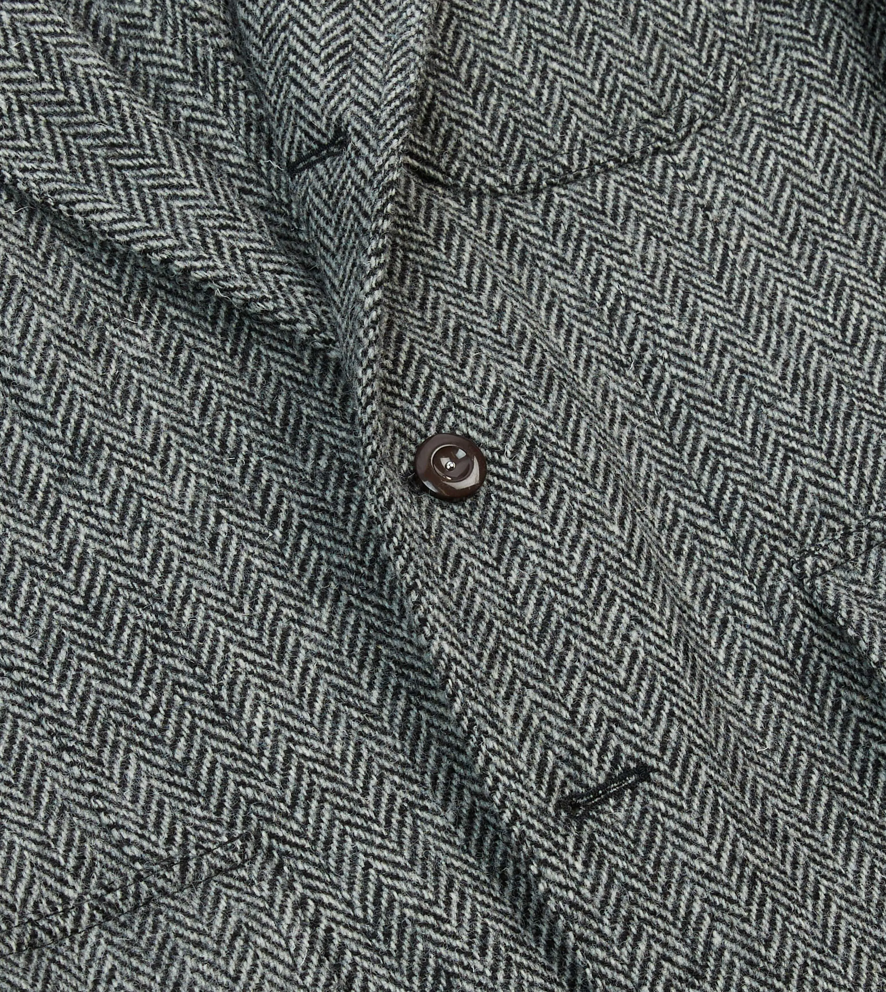 AbrasionResistant Surface Rugged Daily Style Grey Herringbone Harris Tweed Games Blazer Mk. VII