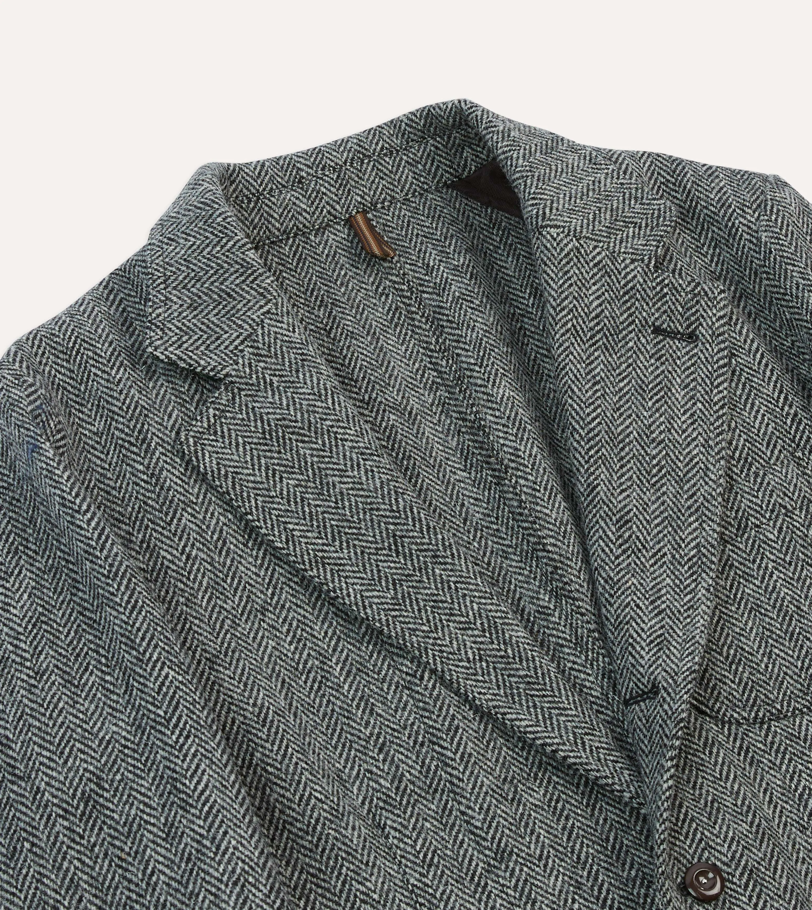 Grey Herringbone Harris Tweed Games Blazer Mk. VII Frictionless Zipper Tracks