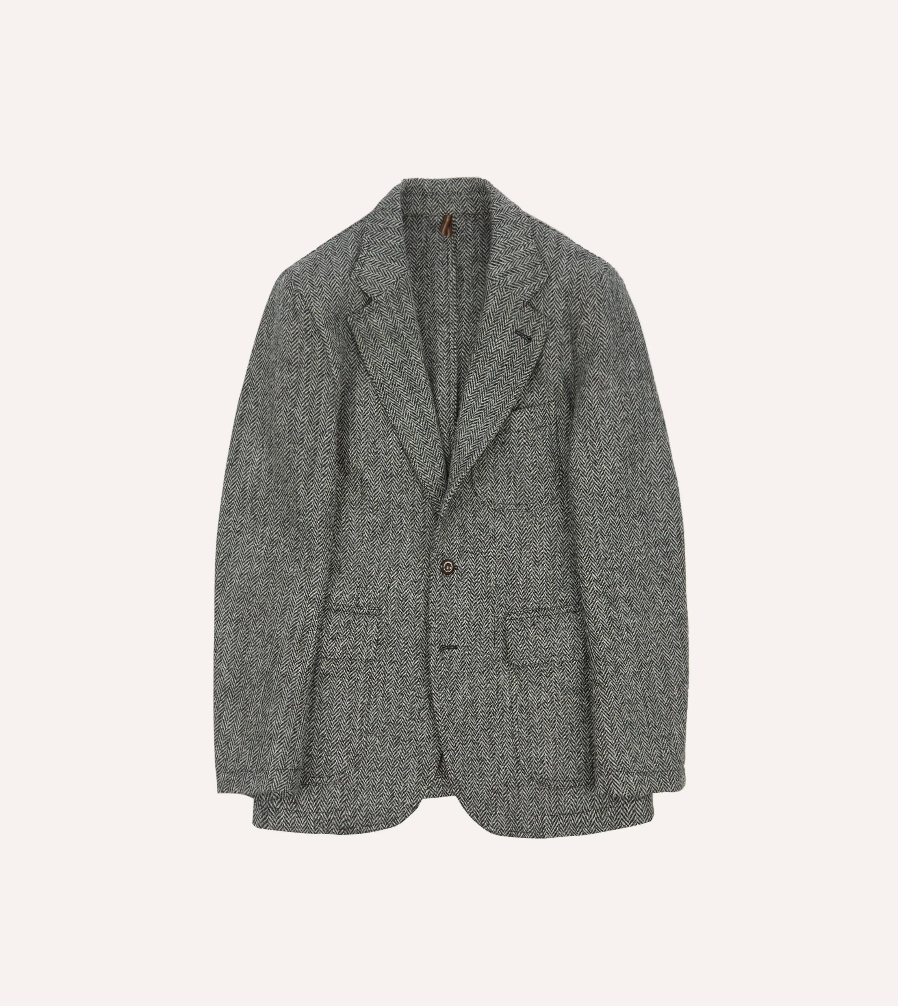 Grey Herringbone Harris Tweed Games Blazer Mk. VII Fashion Trend Double stitching