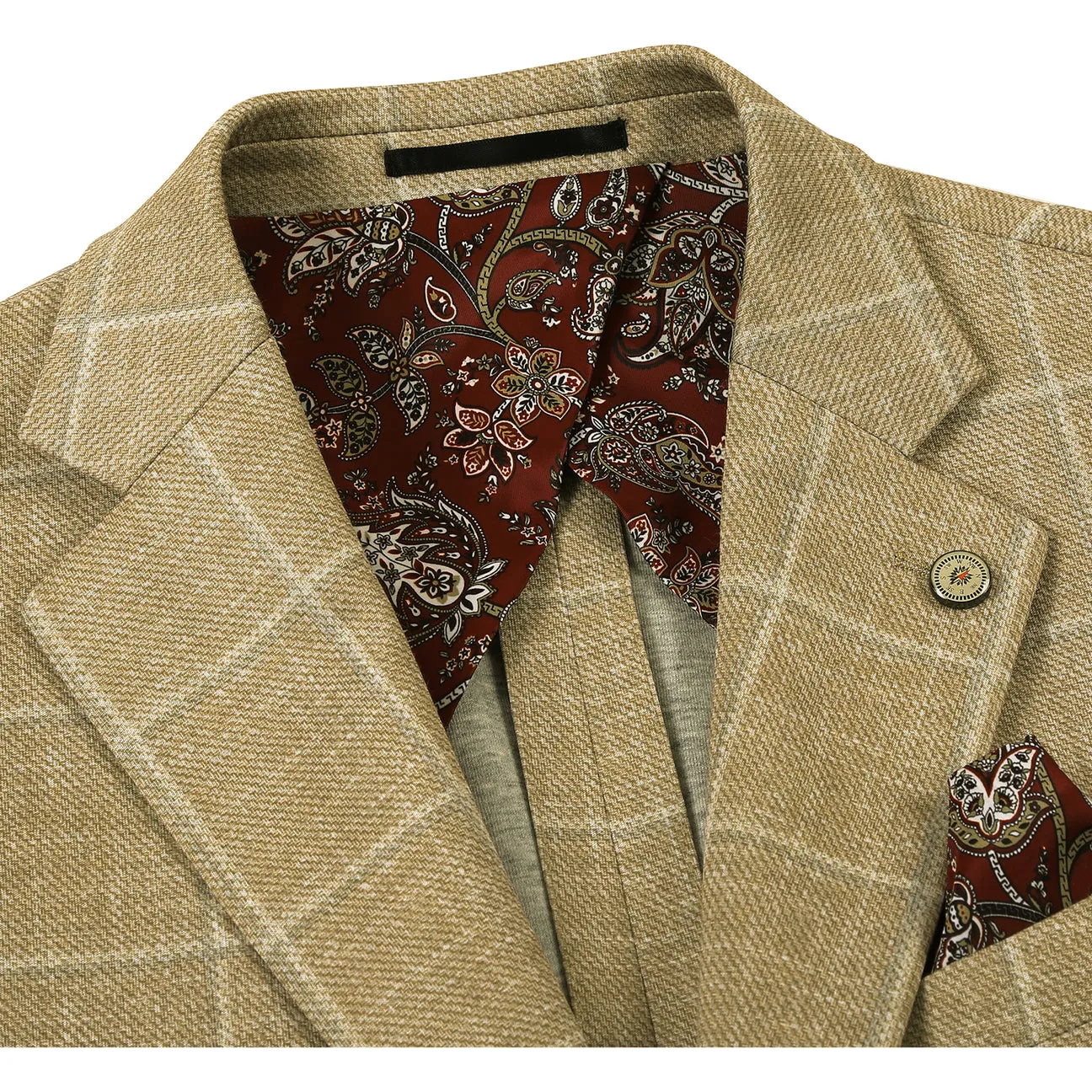 Noise Reduction Design Pellagio Men's Half Canvas Blazer Rattan PS25-2