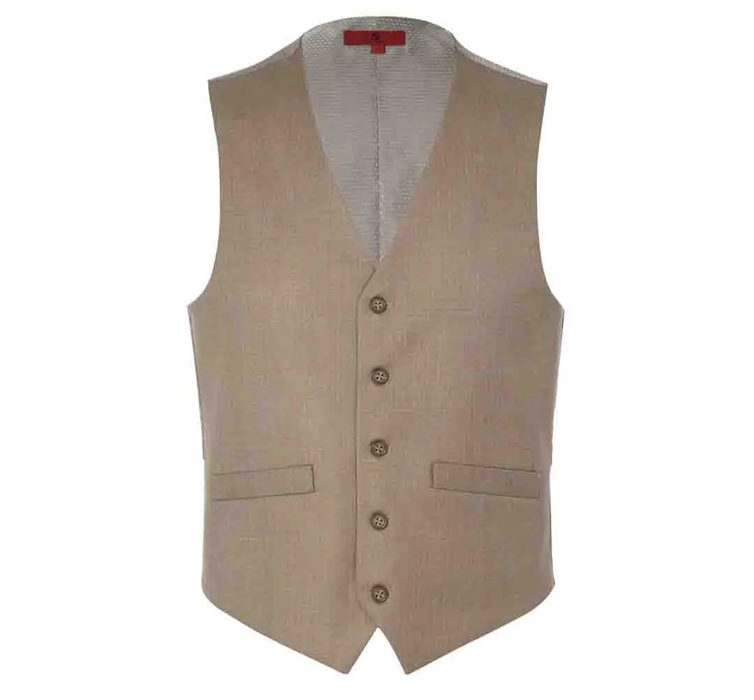 Renoir Regular Fit Suit Vest in Taupe FlexibleFit