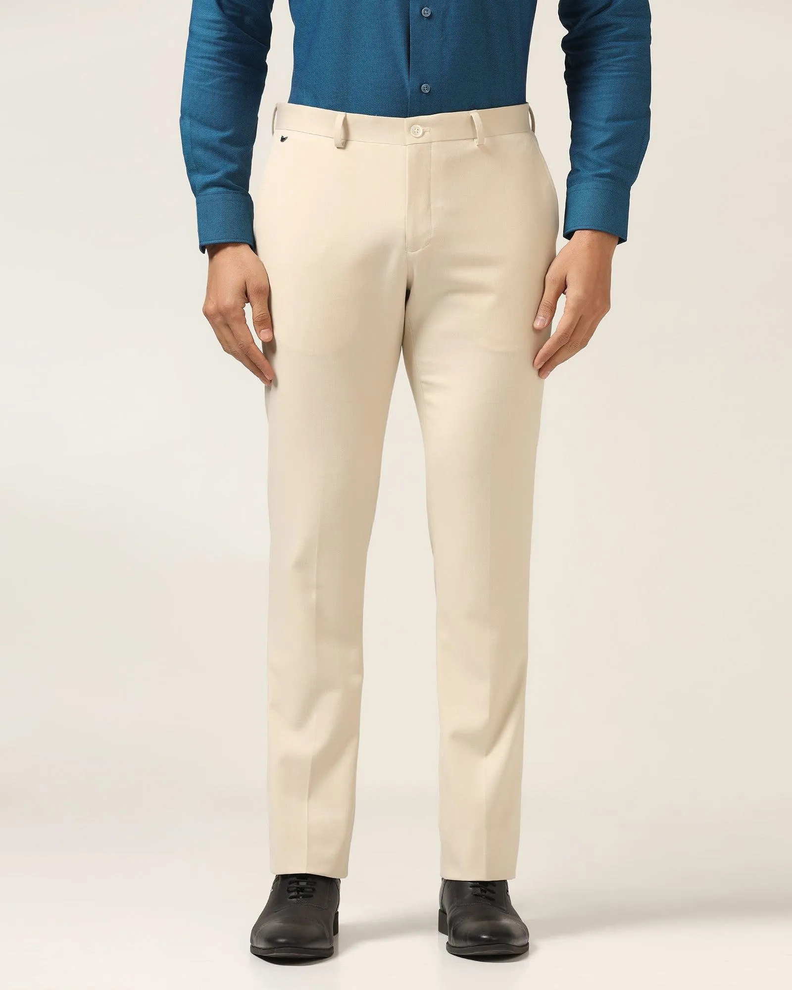 Slim Comfort B-95 Formal Beige Solid Trouser - Himalayan Casual Appeal