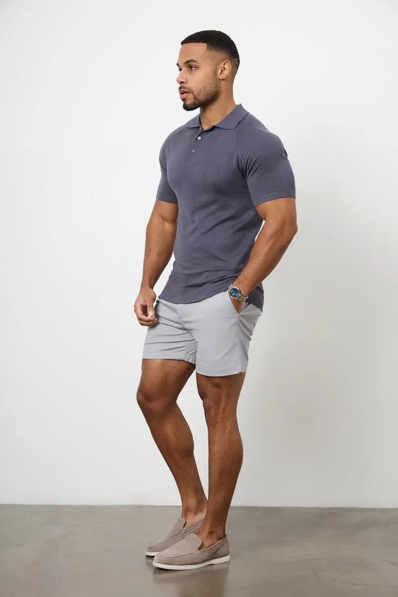 Easy Comfort Fit Quick Fit Athletic Fit Chino Shorts 5" in Pale Grey