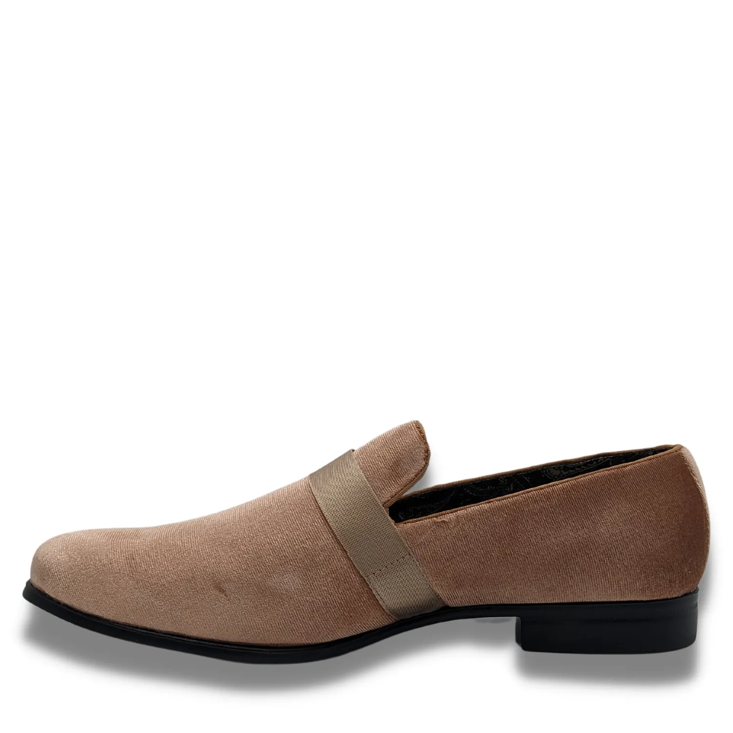 Mature Chic Easy On/Off Men's Solid Velvet Tan Fashion Shoes S91