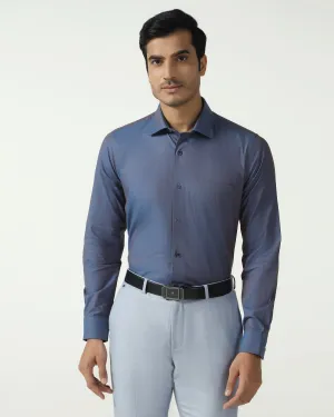 Cobalt Textured Shirt - Zander Sweat-Absorbing Perfect Fit