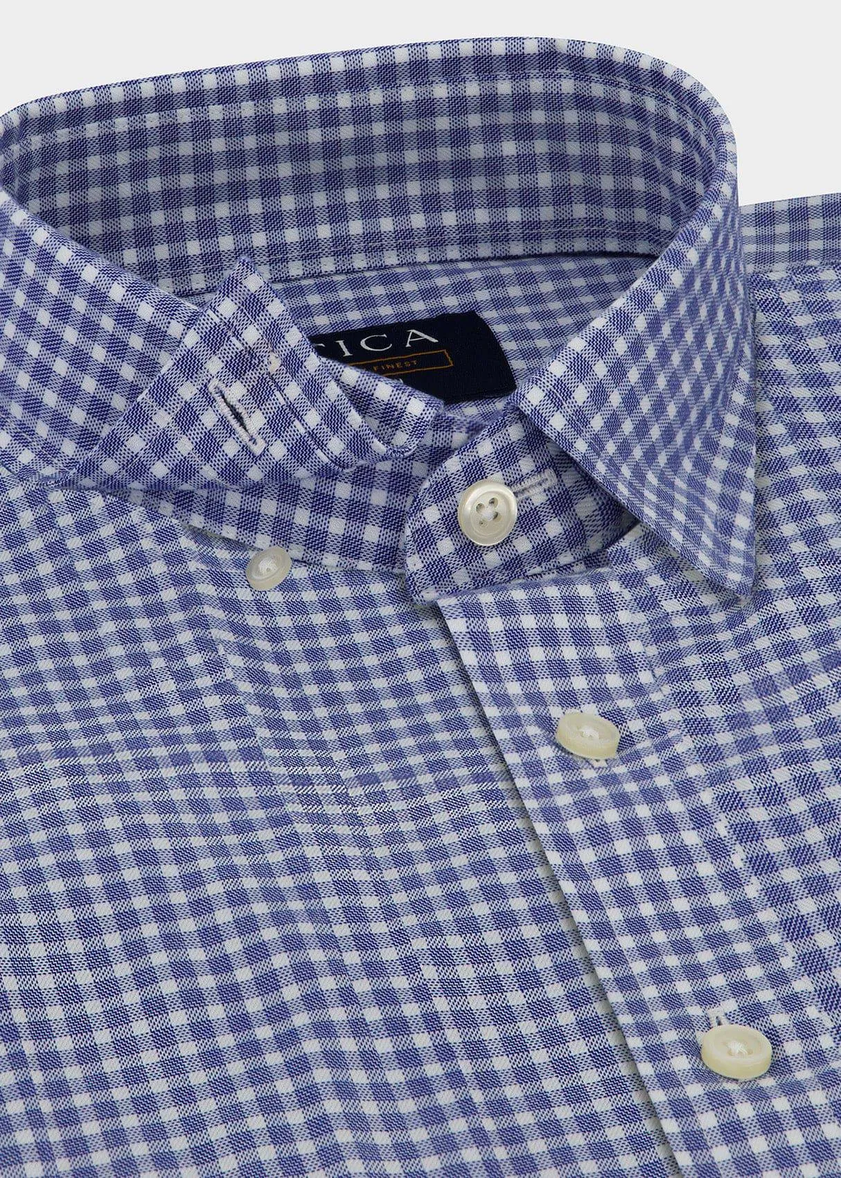 Chic Design Seamless construction EVERYDAY Blue Gingham Shirt