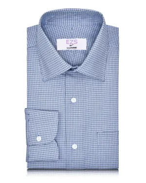 Inner Layer EZS Blue White Micro Houndstooth Shirt
