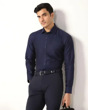 Practical Choice Temp Tech Formal Navy Solid Shirt - Antony