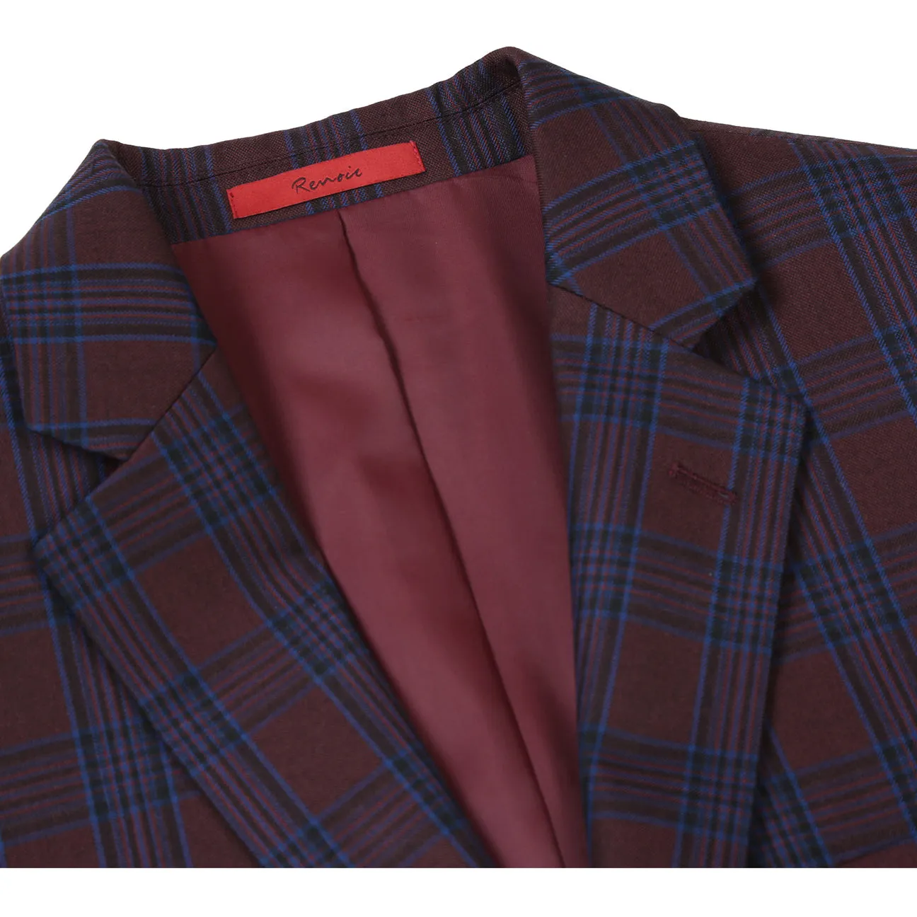 Alessandro Vitello by Renoir New Slim Fit Burgundy Blazer 294-24 Ventilated Back WaterRepellentExterior