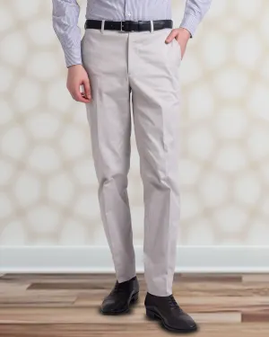 Flexible Material Quick Wear Oyster Grey Twill Dress Pant