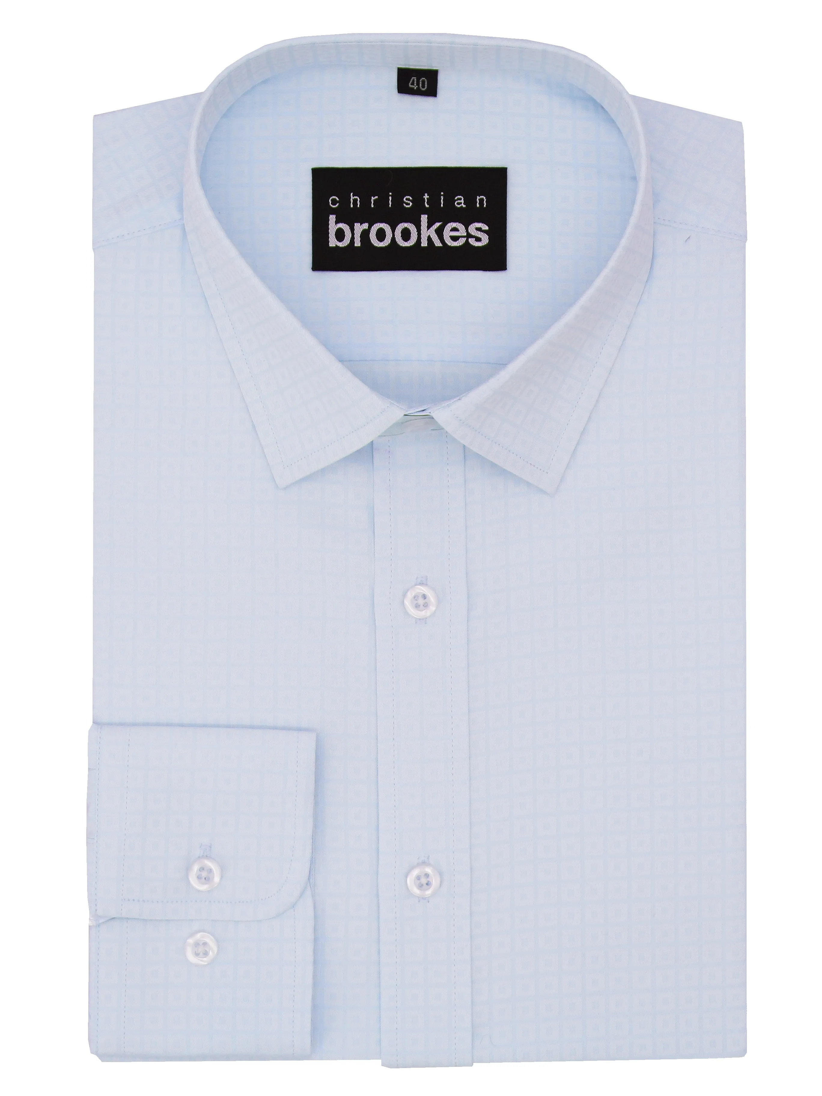 Polka Dot Harley Business Blue Square Print Shirt