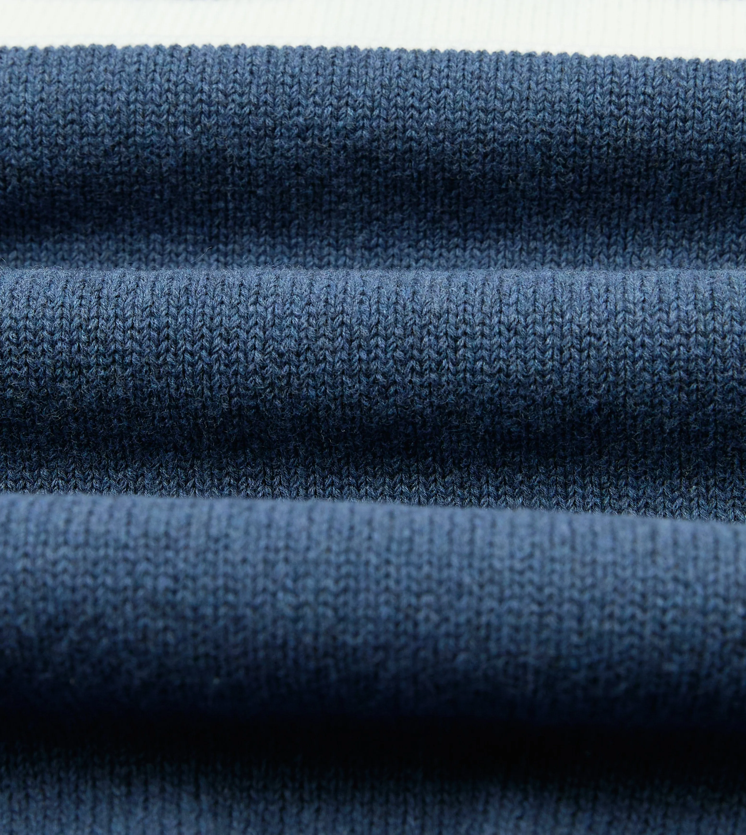 Blue Stripe Knitted Crepe Cotton Short-Sleeve Polo Shirt Run Ready Polish Core