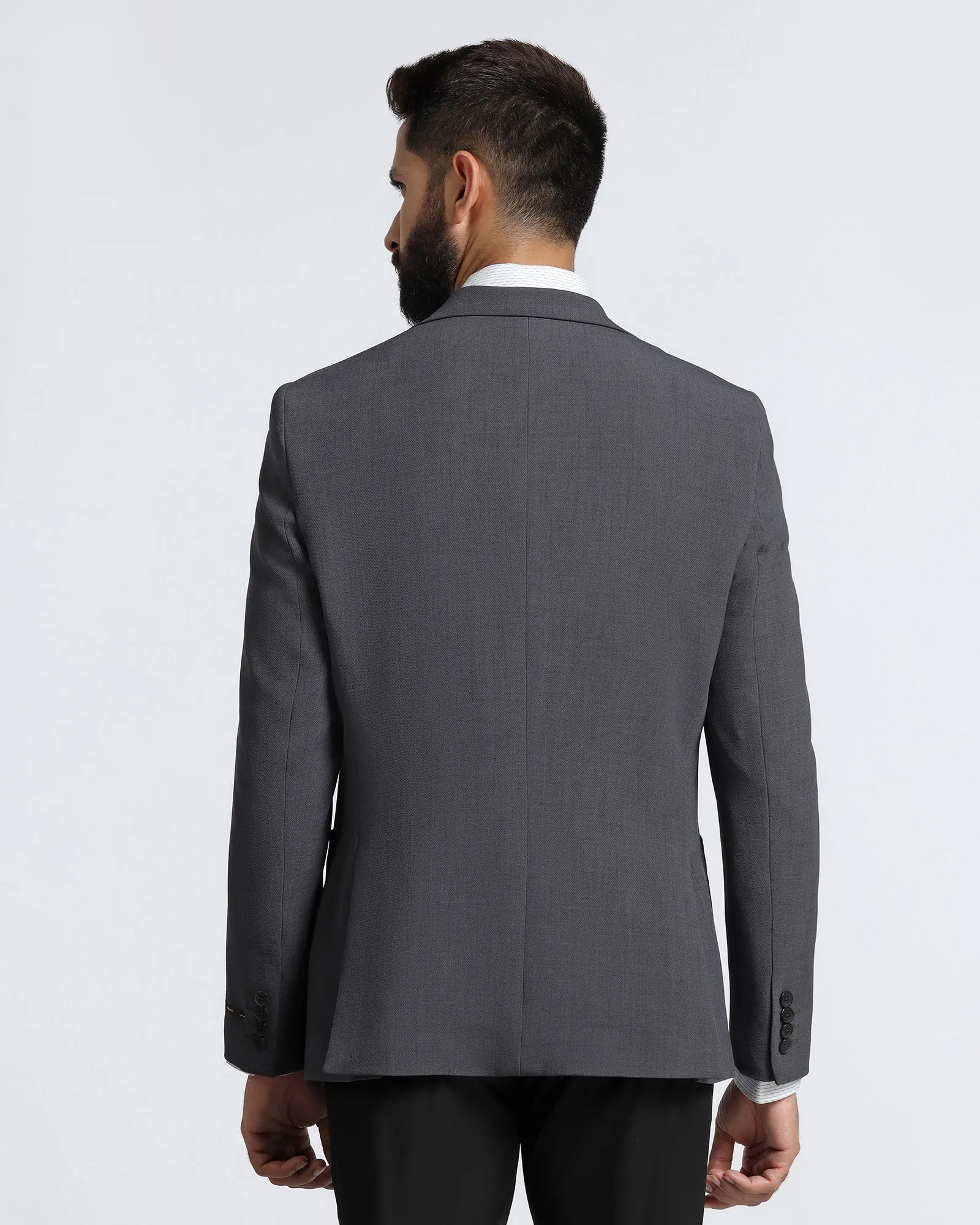 Grey Solid Blazer - Modelo Rainy Day Option