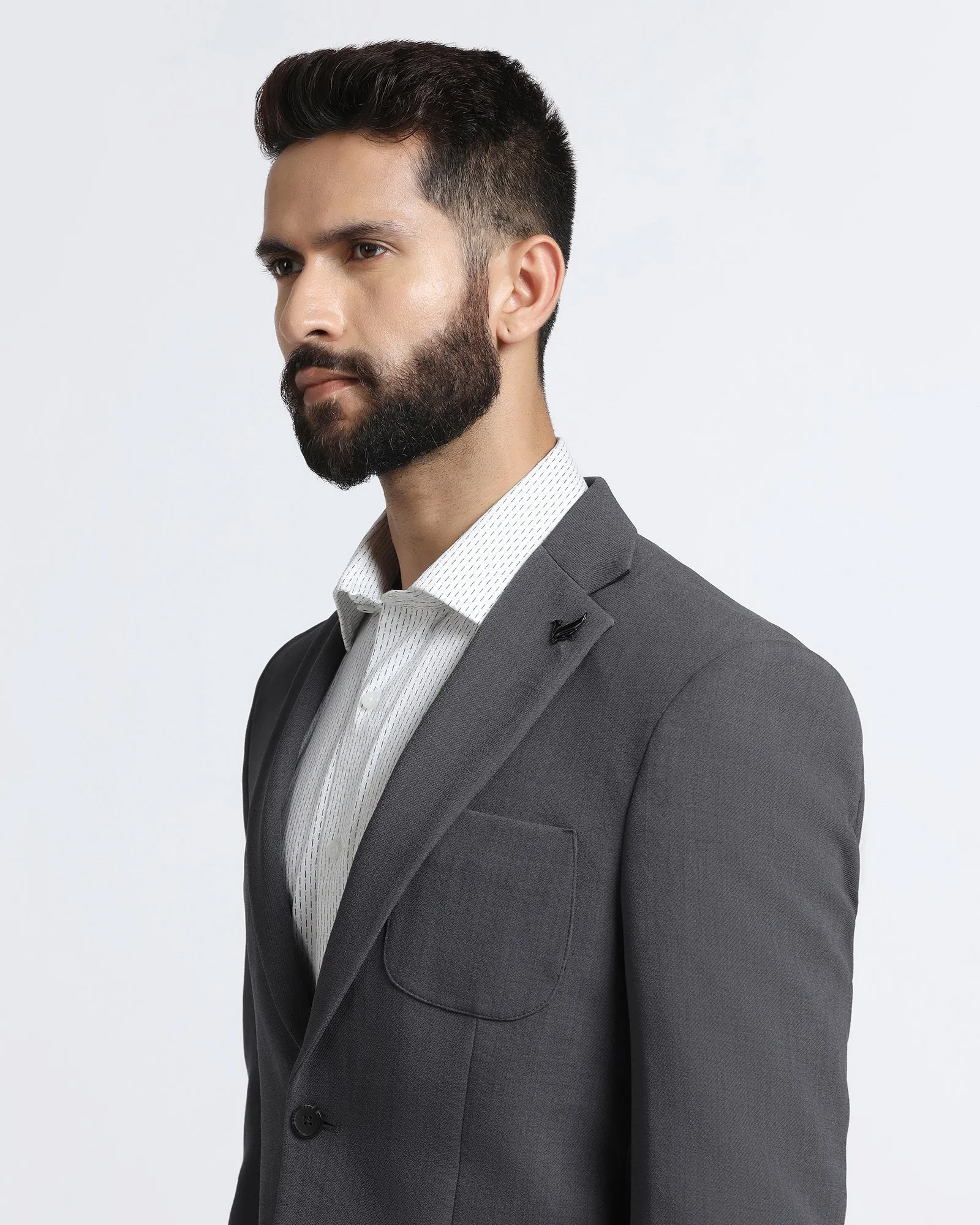 Hollow Fiber Fill Advanced Wickability System Grey Solid Blazer - Modelo
